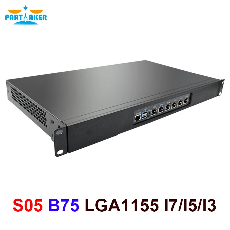 Сетевой брандмарт 1U для монтажа в стойку B75 LGA1155 Intel i7 3770 i5 3470 i3 3220 с 6 нотами Intel Soft Router pfSense OPNsens
