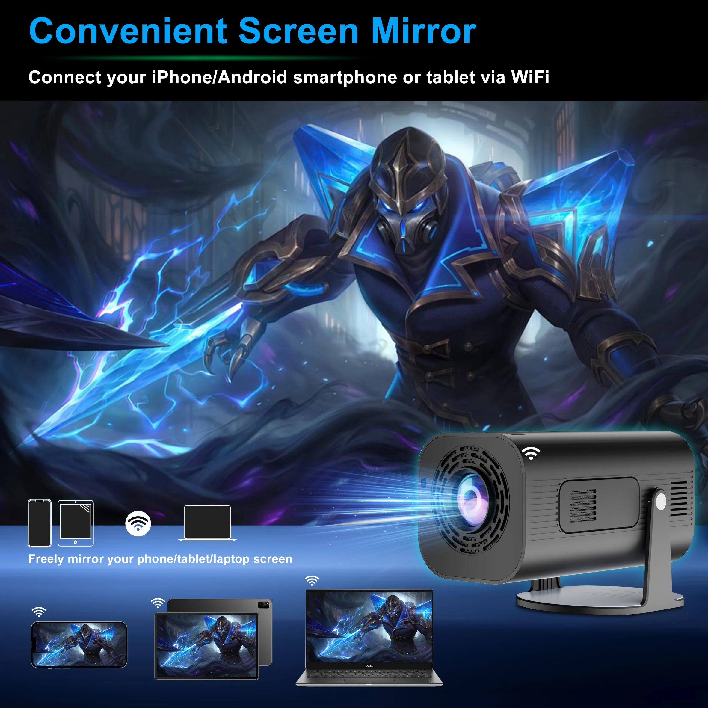 Salange p330 mini projektor 4k android 11,0 1080 ansi native 5,0 p wifi6 bt 2. 0 8k kino tragbares video beamer sync android iphone