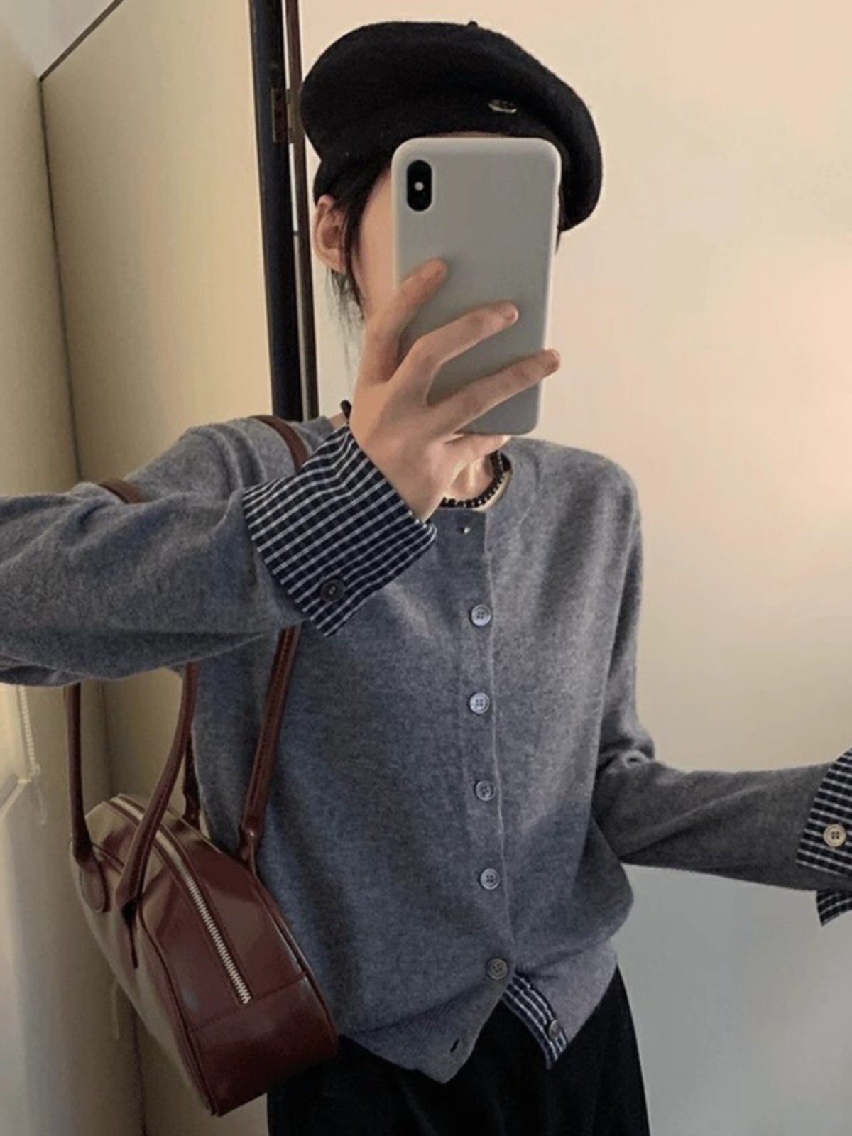 レディース シャツ セーター コンボ ニット カーディガン 春 2025 ウール ブレンド デザイン センセーション ニッチ 長袖 ラウンドネック ボタンアップ