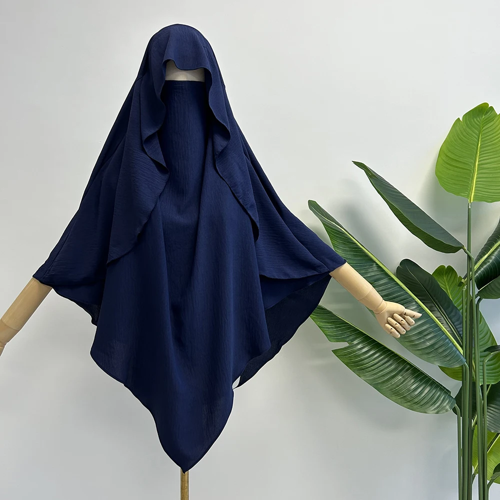 Capa khimar com alças niqab jazz crepe triângulo islâmico muçulmano feminino atacado ramadan gravata volta oração hijab