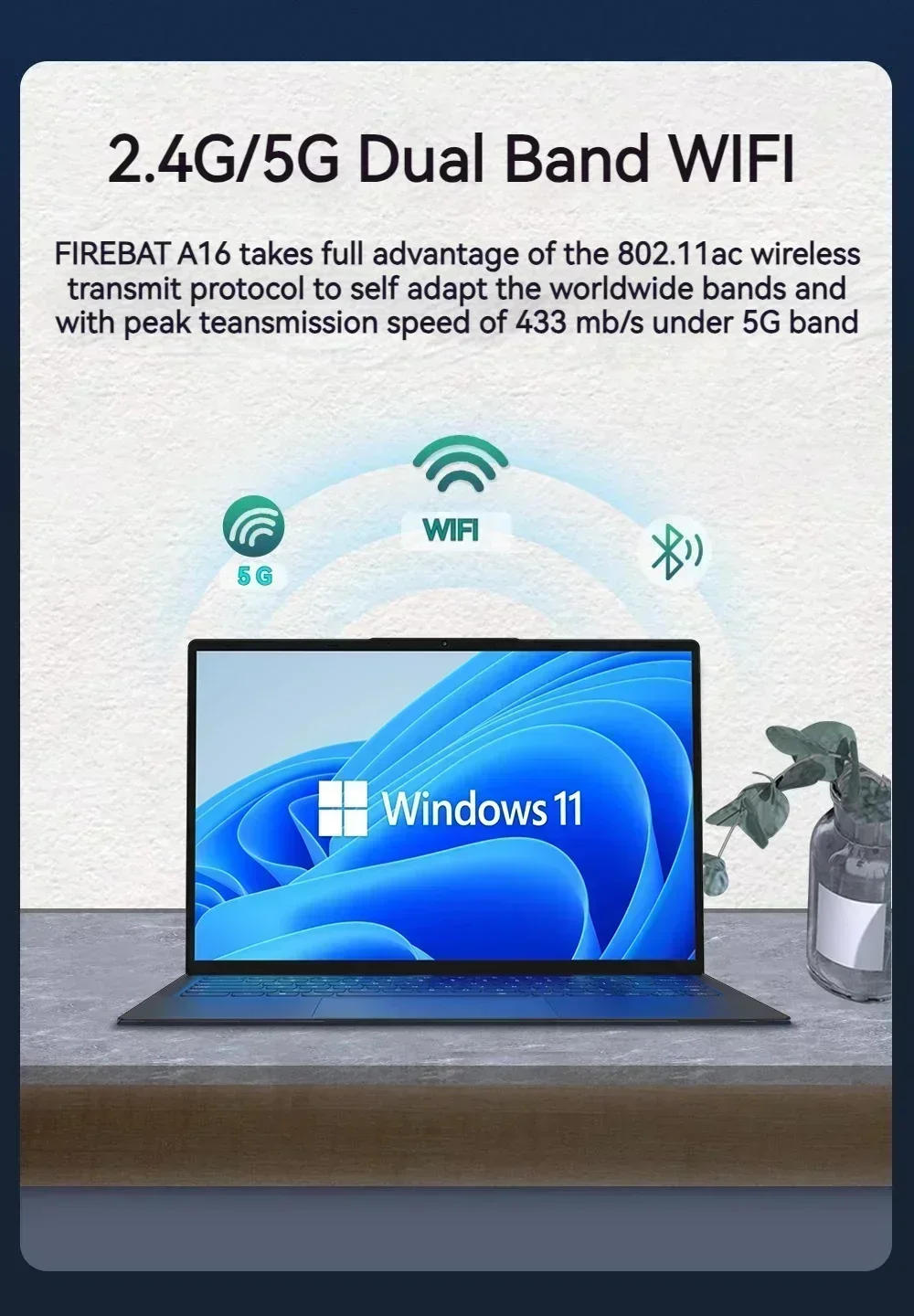 Firebat-ラップトップ,超薄型,100% srgb,ddr4,16 gb ram,1テラバイト,1920x1200,a16,intel n100,n5095