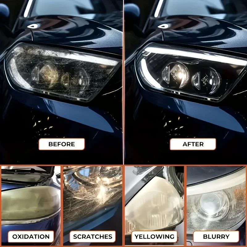 Restauro de faros de coche, pulido, eliminador de arañazos, reparación, pasta de limpieza, elimina la oxidación, líquido para pulir faros