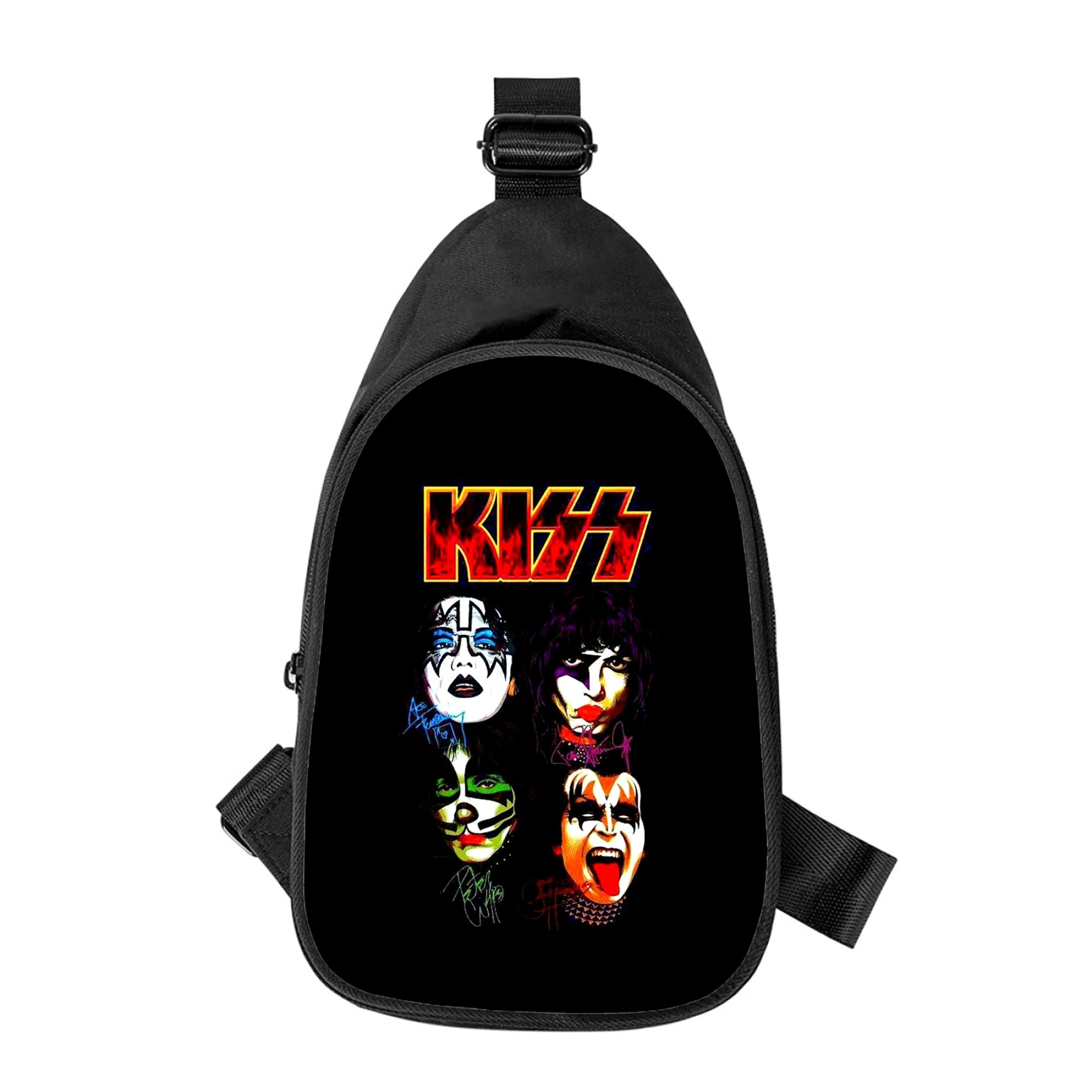 Kuss Band 3D-Druck neue Männer Kreuz Brusttasche diagonal Frauen Umhängetasche Ehemann Schule Hüft tasche männliche Brust packung