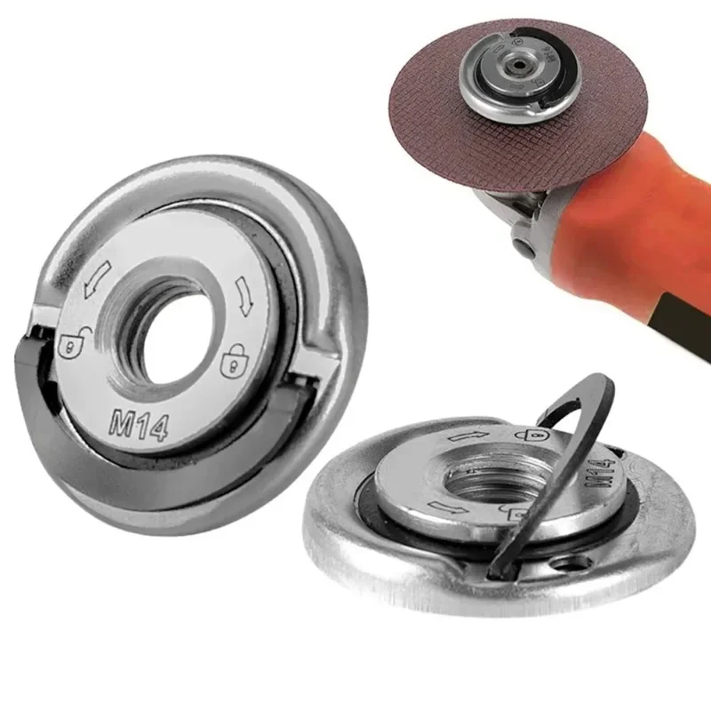 M14 QUICK RELEASE Self-Locking เครื่องบดกดแผ่น FLANGE NUT Power Chuck NUT กดแผ่น Power เปลี่ยนเครื่องมือหนีบ