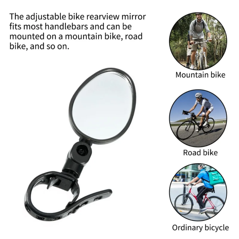 Bike Rearview Mirror 360 Degree Adjustable WideAngle Cycling  Mirror Bicycle Handlebar Rear View Mirror Bike Accessories