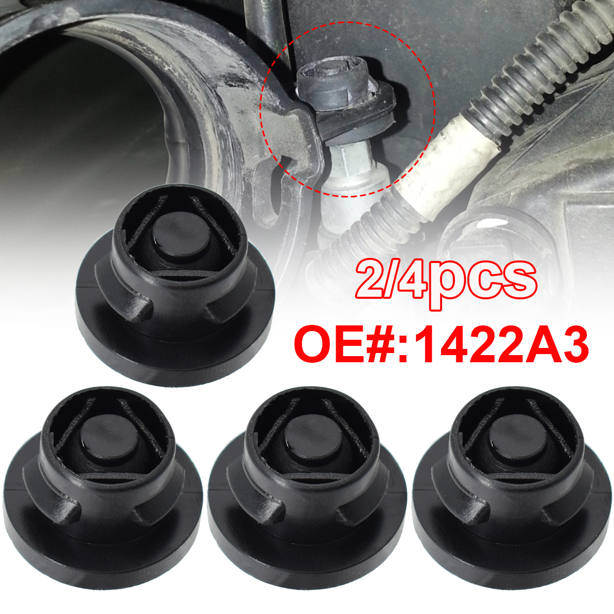 2/4X 車のエアフィルターボックスフードゴムインサートグロメットマウント 1.6 HDI 1422A3 シトロエン C2 C3 C4 C5 ベルランゴ Xsara ピカソプジョー