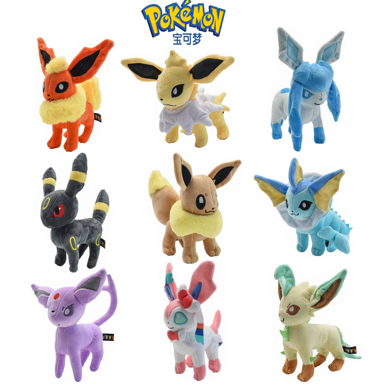 Nuevo juguete de peluche de Pokémon, figura de dibujos animados de Anime Eevee Jolteon Sylveon Evolution Vaporeon, muñeco de peluche, modelo, regalos de cumpleaños para niños