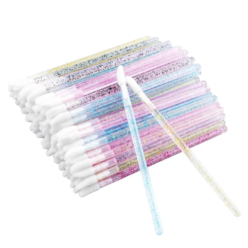 100PCS แปรงทาปากคริสตัล,แปรงทาปากแบบใช้แล้วทิ้งลิปกลอส Applicators ลิปสติก GLOSS Wands Applicator ชุดเครื่องมือแต่งหน้าที่สมบูรณ์แบบ