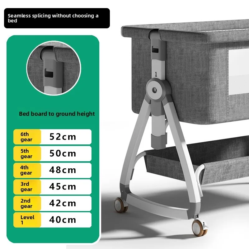 Cuna multifuncional dos en uno, mesa para pañales extraíble, cesta para dormir portátil plegable