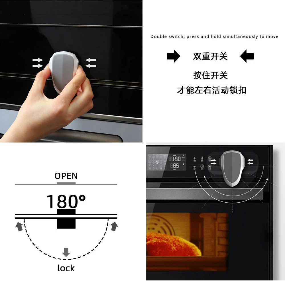 Cerradura de puerta de horno para bebé, cerraduras de seguridad para cocina para niños, protección para niños, cuidado de seguridad, cajón, armario, cerradura