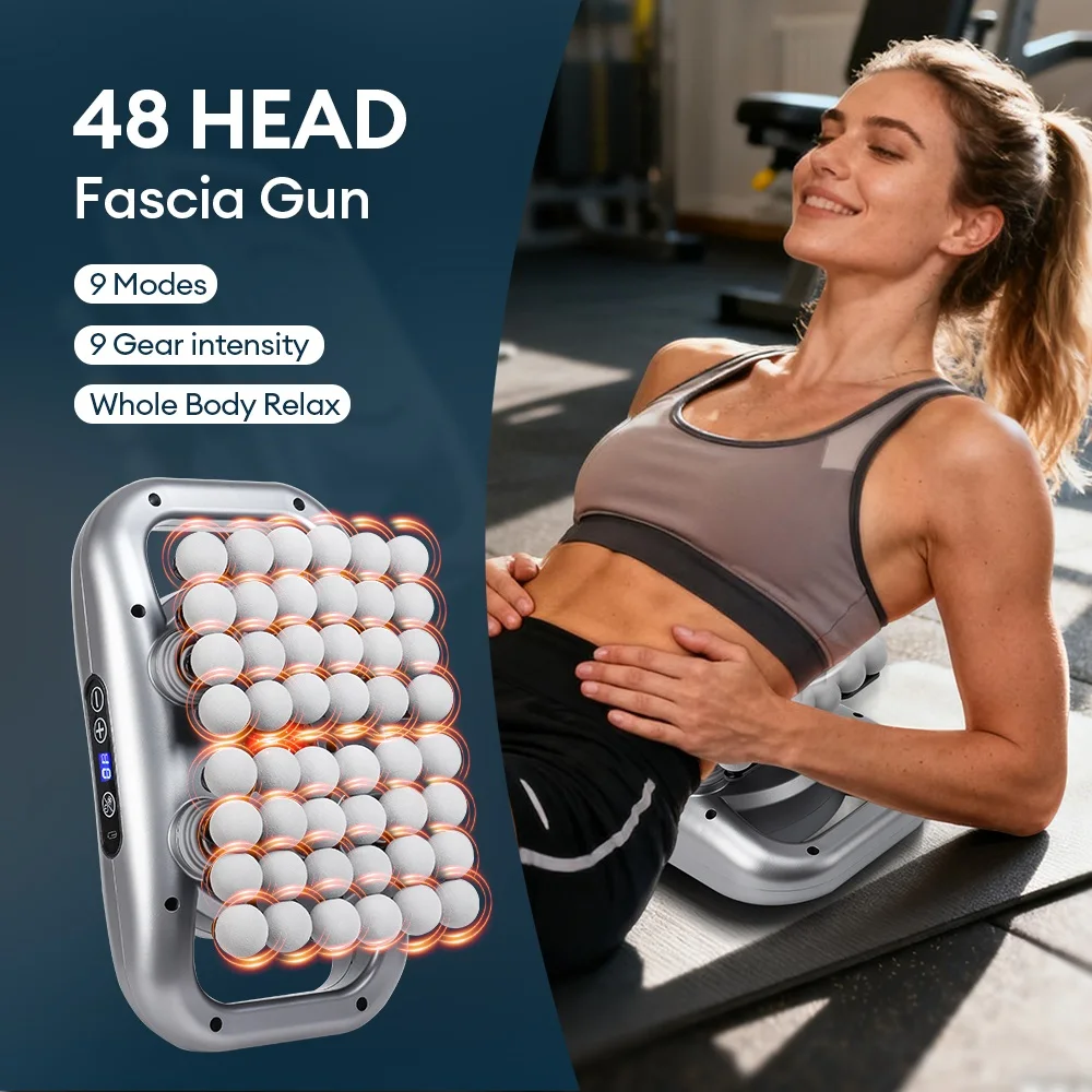 48-köpfe Körper Massage Pistole Hochfrequenz Vibration Faszien Pistole Zurück Taille Oberschenkel Massager Hals Schulter Massager Muskel masajeador