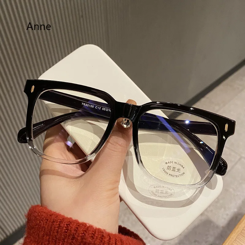 Gafas para miopía con acabado transparente grande para mujer, gafas graduadas a la moda para miopía, gafas de lujo con menos dioptrías