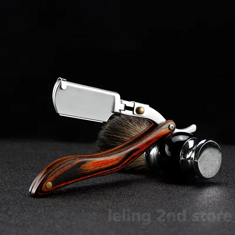 1P Thép Không Gỉ Gấp Cạo Lông Tay Cầm Dao Râu Thẳng Dao Cạo Tóc Dụng Cụ Nam Bằng Tay Tiện Dụng Tông Đơ Cắt Tóc Kiêm Máy Cạo Râu Máy