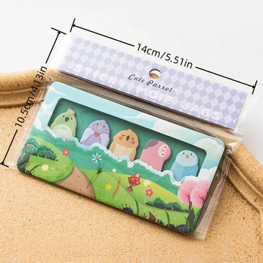 150 Sheets/Pack Cartoon Animals Sticky Notes Capybara Panda Cat Notepaper Memo Clips Decorative Paper Bookmarks Office School