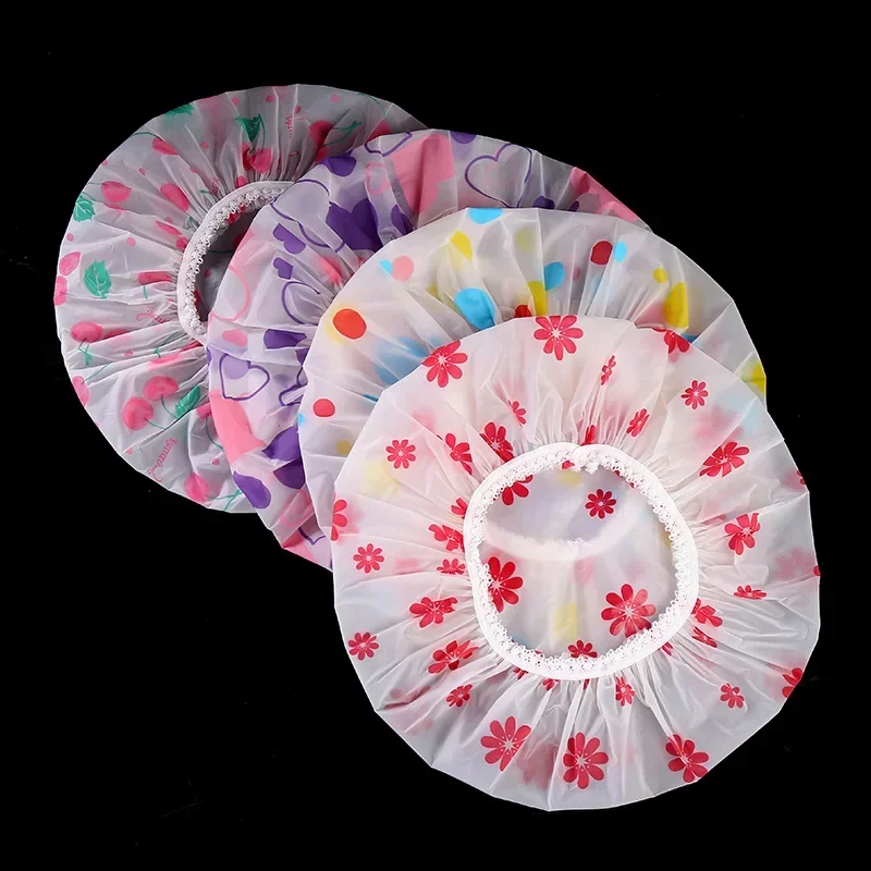 Gorro de ducha reutilizable con banda elástica, gorro de baño impermeable y grueso para mujer, perfecto para peluquería y uso doméstico