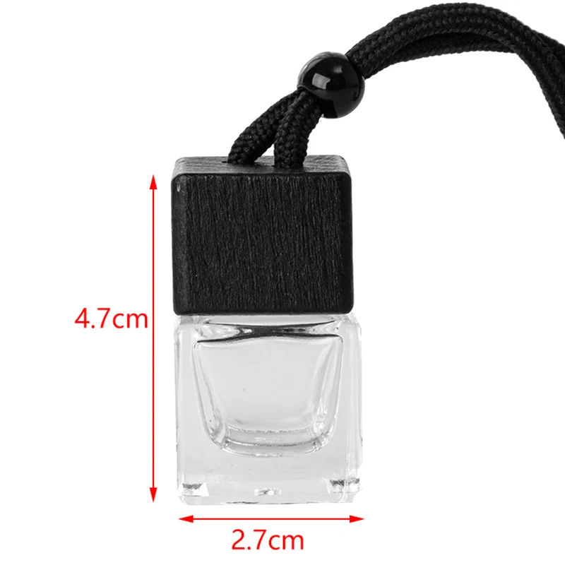 1PC Dyed Square Cap Black Cap Empty Bottle Car Essential Oil Diffuser Fragrance Air Freshener Scent Perfume Bottle Ornament