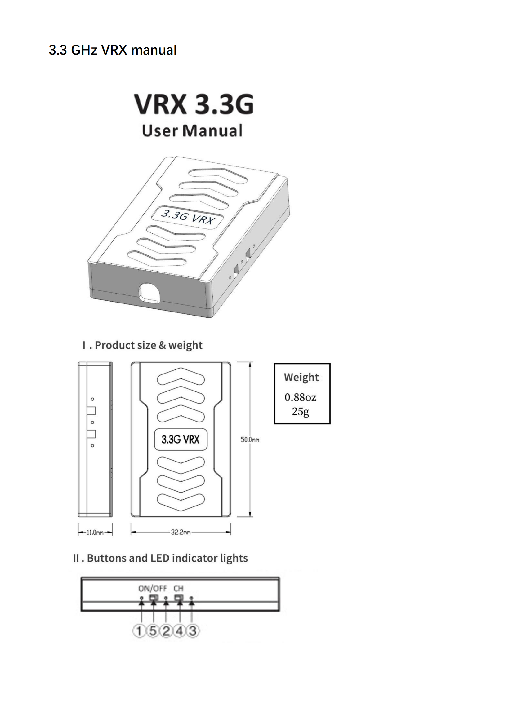 2025nieuwe KFK FPV 3.3G 16CH VRX 3.3ghz ontvanger