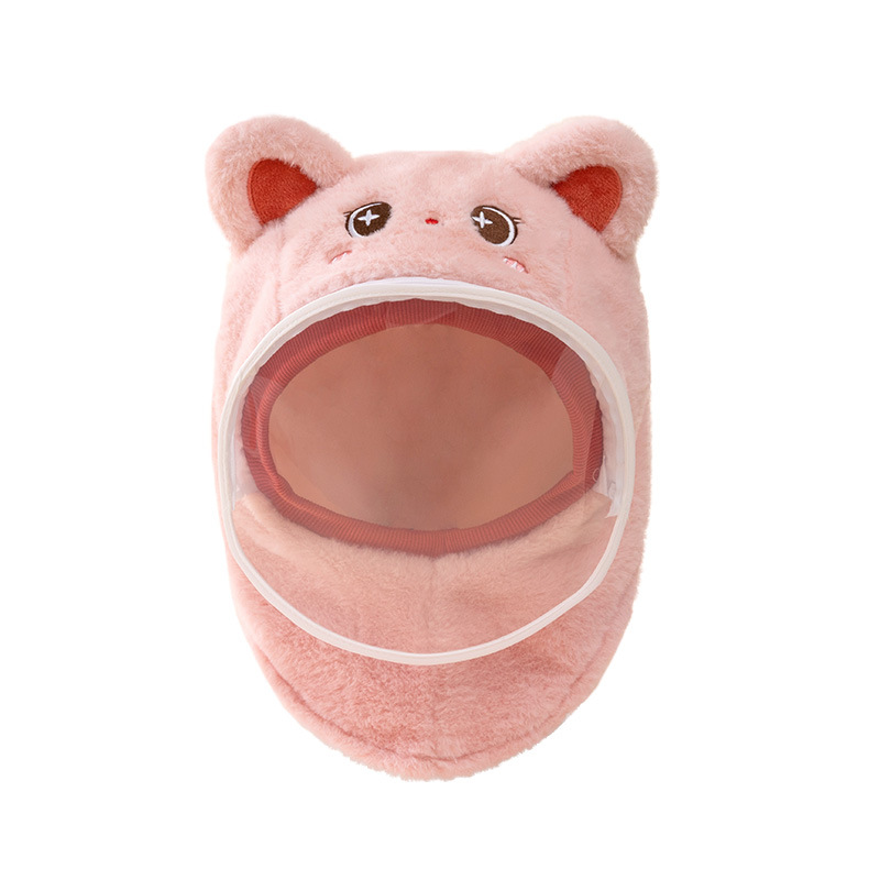 Winter Unisex Children's Hat with Mask Windproof Ear Protection Cute Overhead Baby Warm Shawl One-Piece Hat Cute Kids' Cap