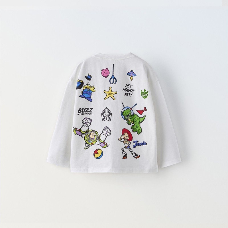 White TShirt Printing Crewneck Tops Boys New Casual Simple Versatile Tees 1-6Age Kids Cartoon Fashion Tops Spring Autumn Wear