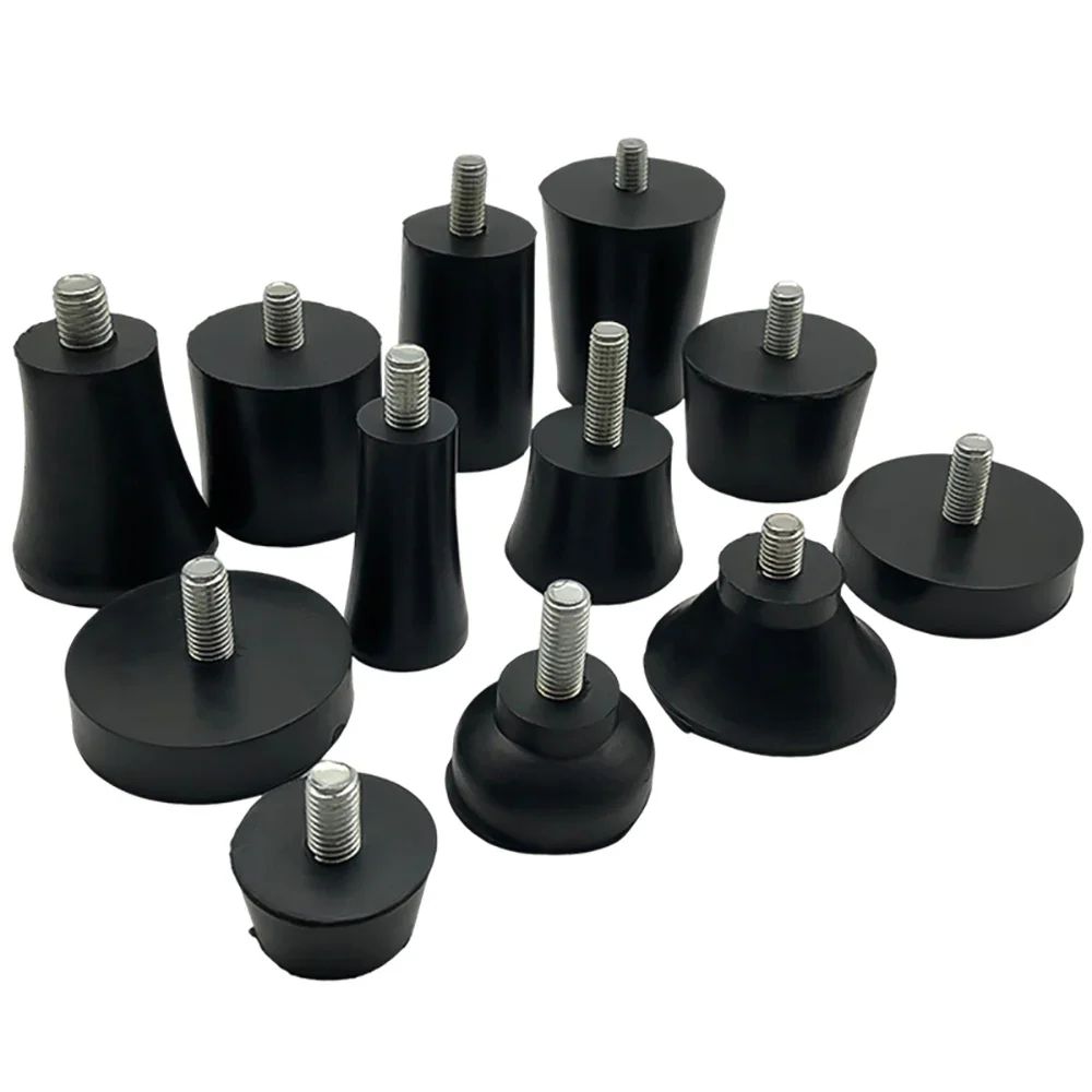 4 pçs m6 m8 borracha ajustável pés almofada com parafuso cadeira de mesa balck nivelamento pé almofada móveis perna anti-choque protecti