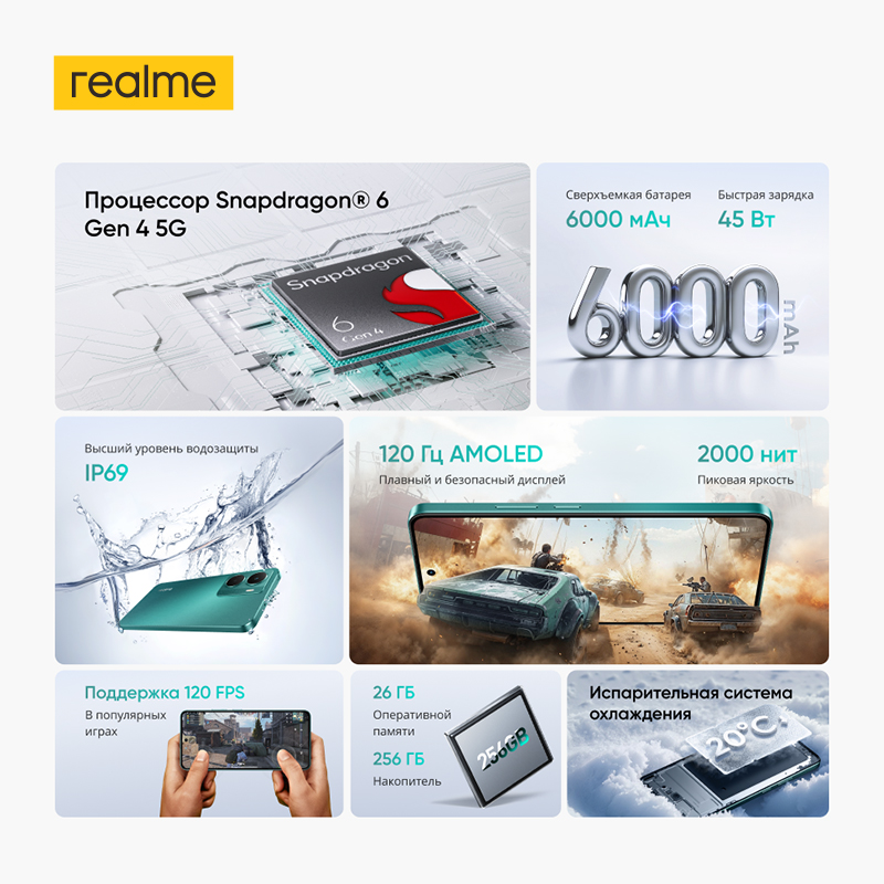 [World Premiere] realme P3 5G Smartphone NFC Snapdragon® 6 Gen 4 5G Chipset 6000mAh Battery 45W Charge 6.67" 120Hz Display IP69