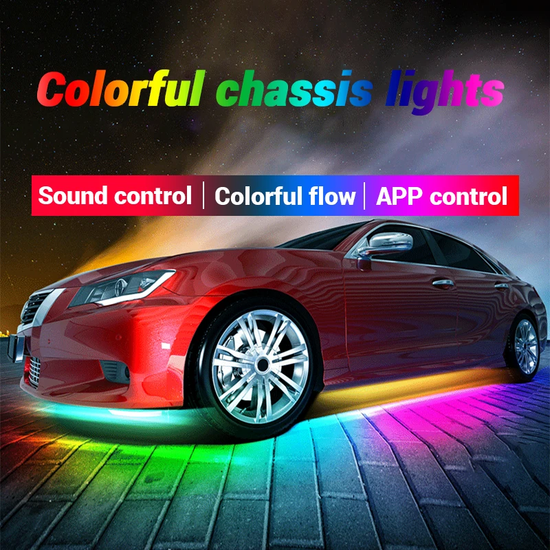 SEAMETAL-tira de luces LED Flexible para coche, Control remoto por aplicación, luces de neón RGB, lámpara de ambiente para decoración de automóviles