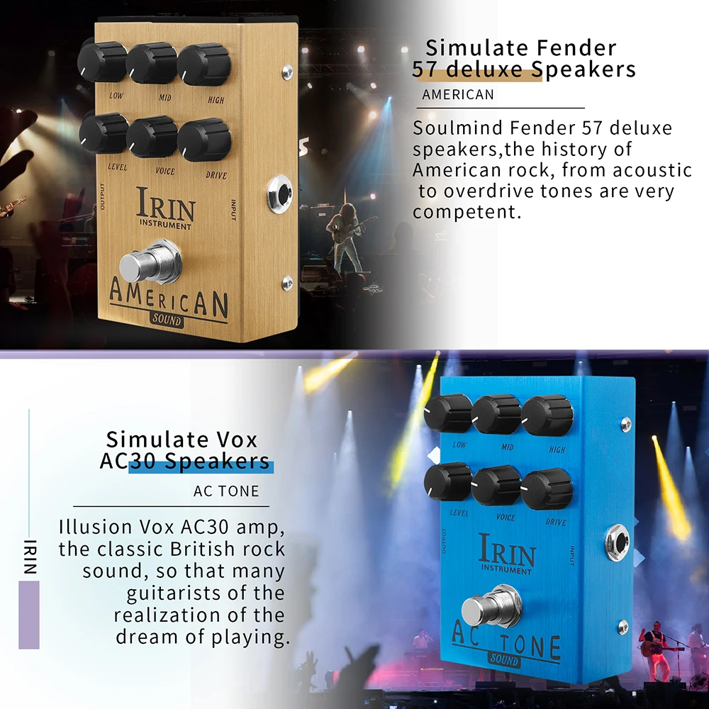 IRIN Pedale effetto per chitarra Altoparlanti distorsione overdrive Pedale per basso elettrico con effetto rock britannico classico analogico True Bypass