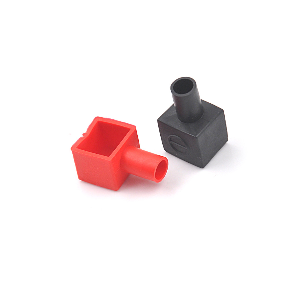Cubiertas de goma para terminales de motocicleta, tapa aislante para funda de batería, 2 uds.