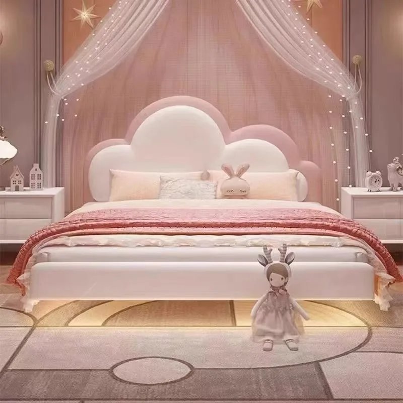 Simple Normal Kids Beds Wooden Nordic Single Custom Design Girls Kids Bed Frame Princess Modern Cama Infantil Furniture Home
