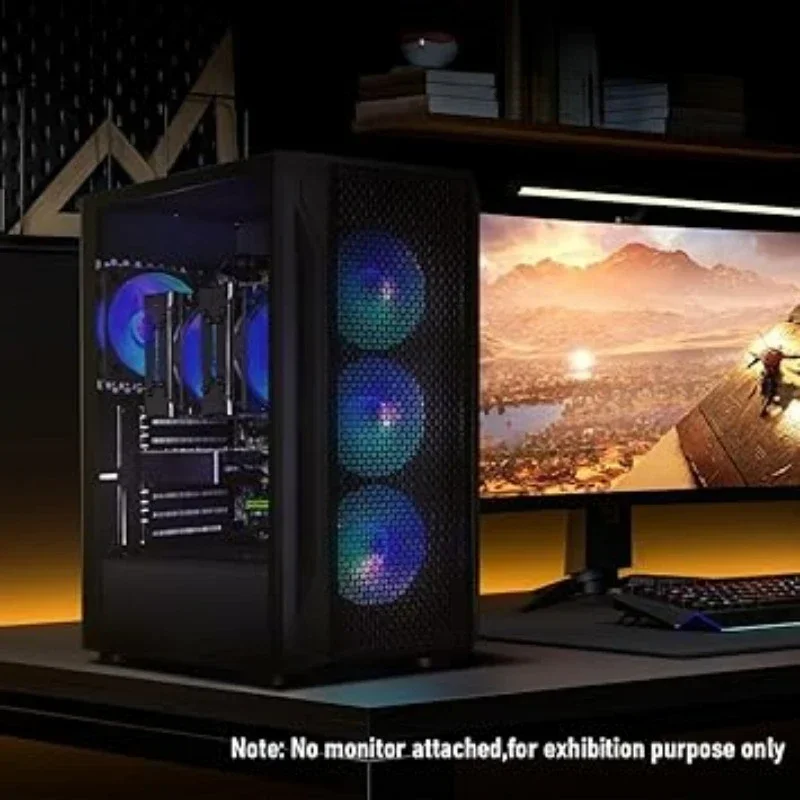 Dual CPU Gaming PC, Dual Intel i7 Xeon E5 up to 3.7GHz 1T SSD, 600M WiFi, BT 5.0, RGB Fan x4, Windows 10 Pro