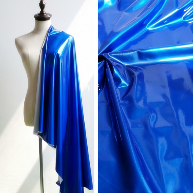 145x50cm brilhante macio vinil tecido de couro elástico pvc tecido macacão calças magras material diy vestido roupas acessórios