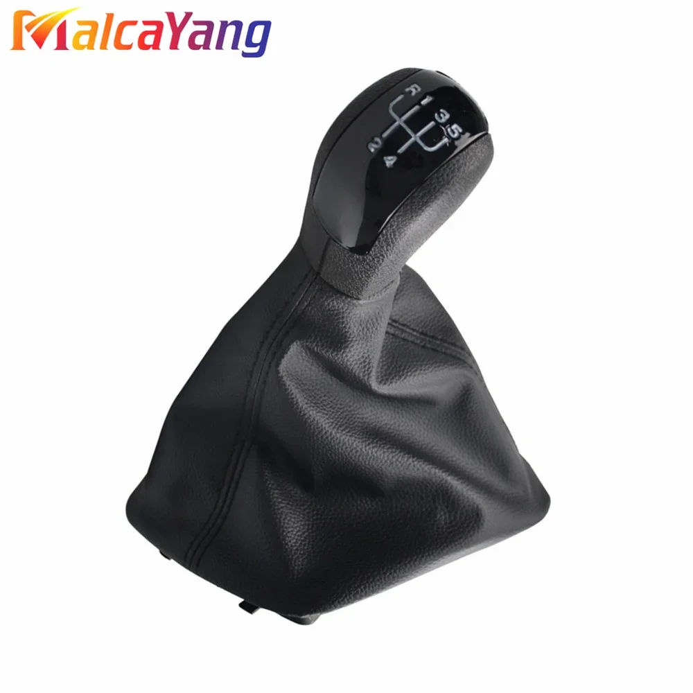 5/6 Speed Manual Gear Shift Knob Lever Pen Black Gaiter Boot Cover Case For Skoda Octavia 2 A5 2004-2010 Car Accessories