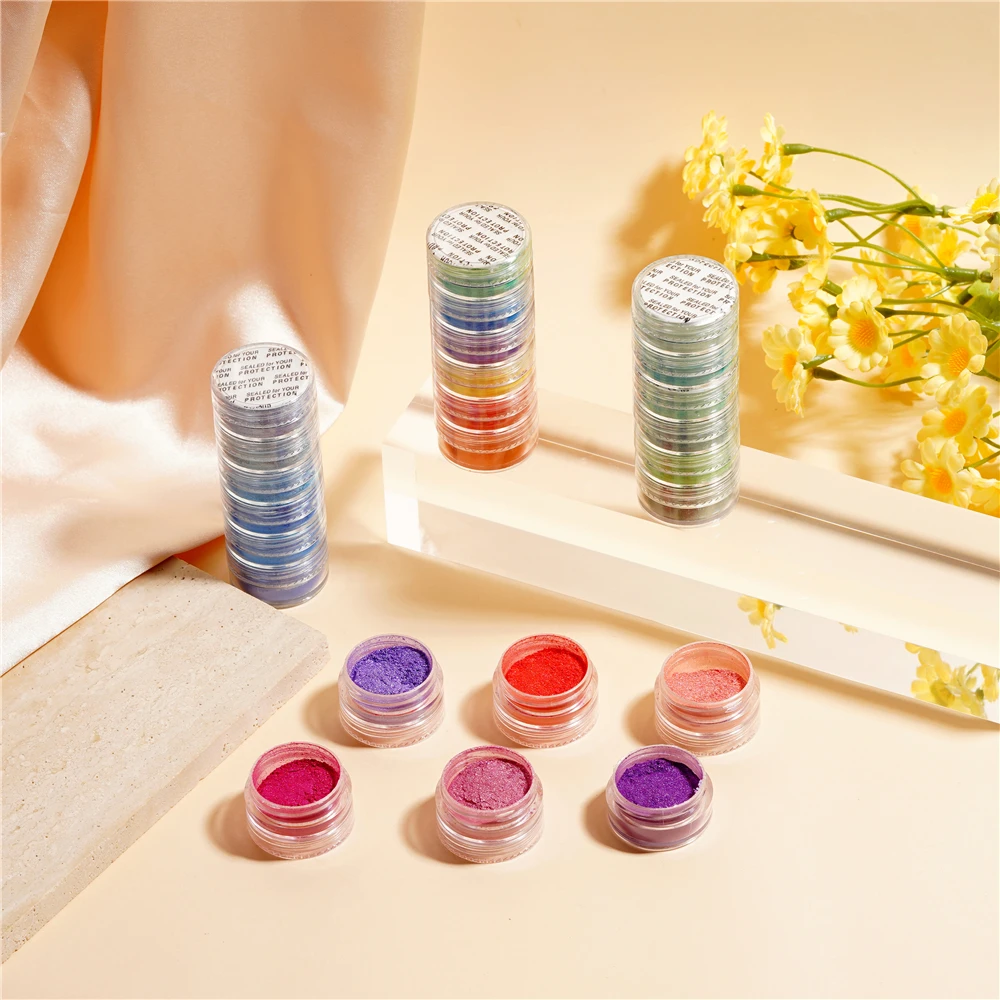 6 สี/ชุดผงไข่มุกเม็ดสีเรซินแม่พิมพ์สีย้อม Pearlescent อีพ็อกซี่เรซิ่นสีสําหรับ DIY อีพ็อกซี่เรซิ่นหัตถกรรม