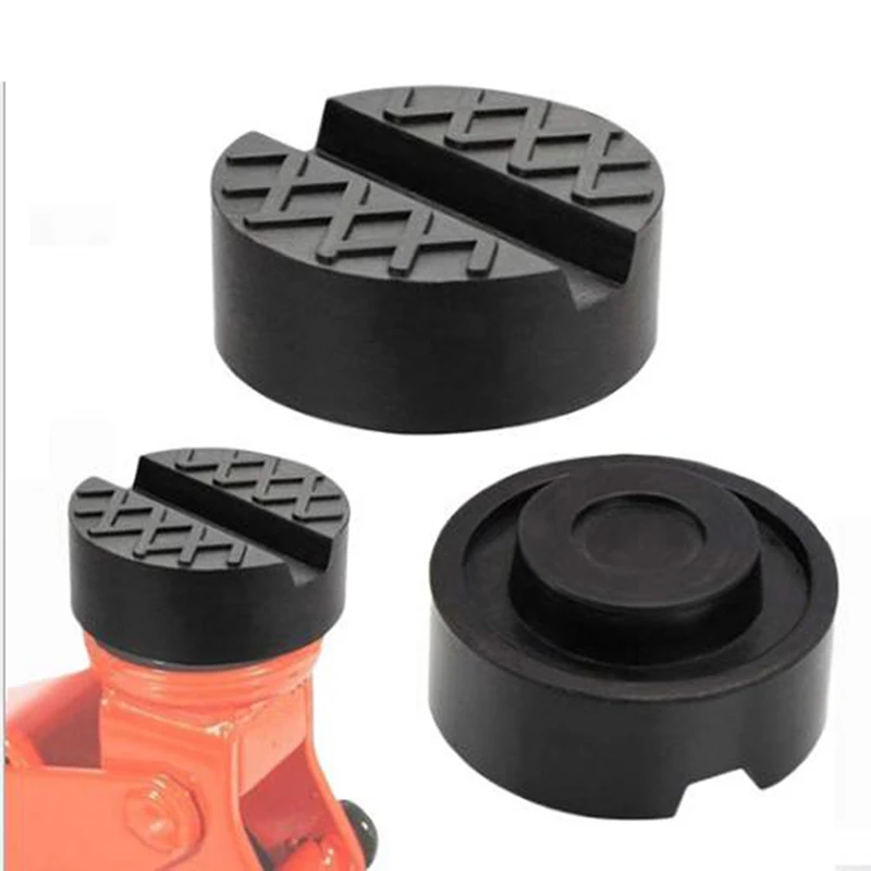 Soporte de gato Universal para elevación de coche, almohadillas de goma negras, adaptador de riel de marco de almohadilla de piso soldado, alta calidad