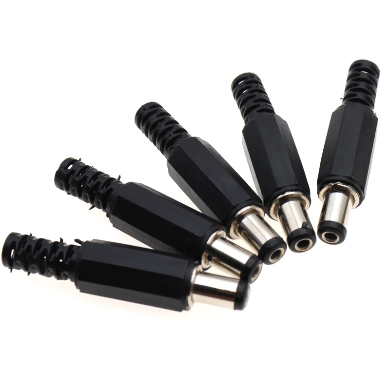 10 Uds 5 pares de Pin conector de alimentación CC 2,1x5,5mm conector hembra + adaptador de enchufe macho DC-022B