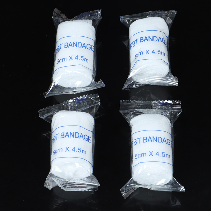 10 rolos/lote 5cm x 4.5m PBT Kit de primeiros socorros de bandagem elástica rolo de gaze curativo
