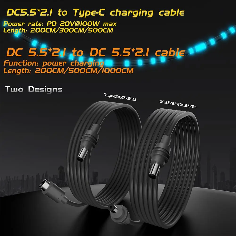 Type-C ถึง DC/DC ถึง DC Fast CHARGING Power CABLE สําหรับ Starlink MINI กันน้ํากลางแจ้ง 20V 2/3/5/10 M สําหรับ Starlink MINI Power CABLE
