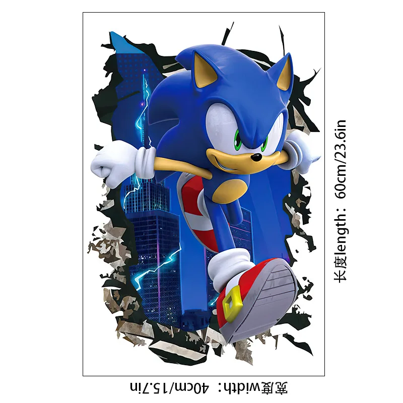 ソニックス ウォールステッカー 60x40CM 子供かわいい漫画アニメかわいい装飾用品子供の誕生日プレゼント防水自己粘着