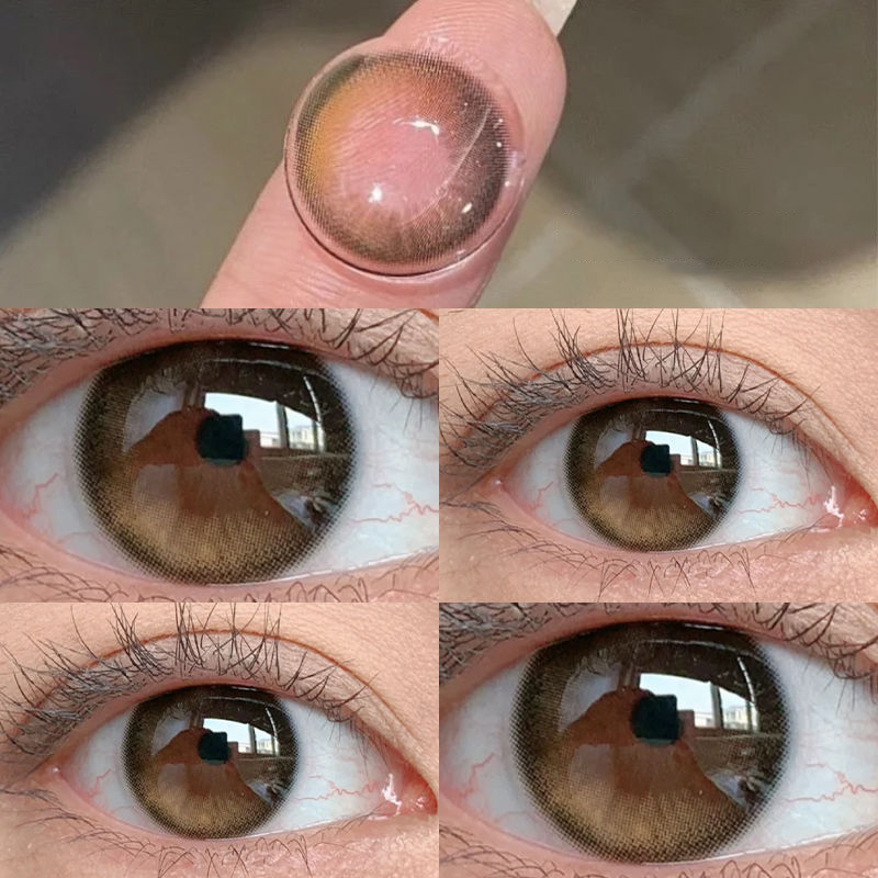 คอนแทคเลนส์สี2ชิ้นเลนส์วงกลมสีนักเรียนเลนส์สีเขียวม่านตาตามใบสั่งแพทย์ประจำปีสีธรรมชาติ