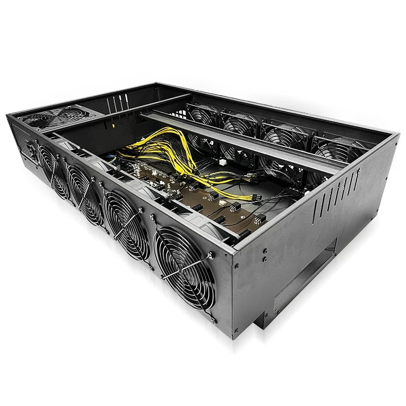 Pc Machine Graphic Card case Chassis Barebone System Gpu with  Fully Motherboard New and 8gpu case