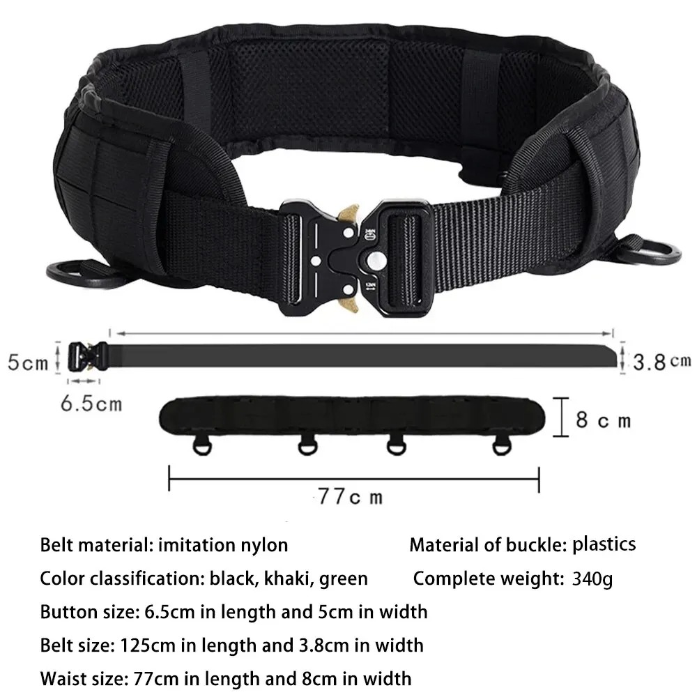 2026 New 1pcs Men's Outdoor Tactical Belt Quick-Release Plastic Buckle Double-Layer Nylon Canvas for Hunting/Hiking Accessory