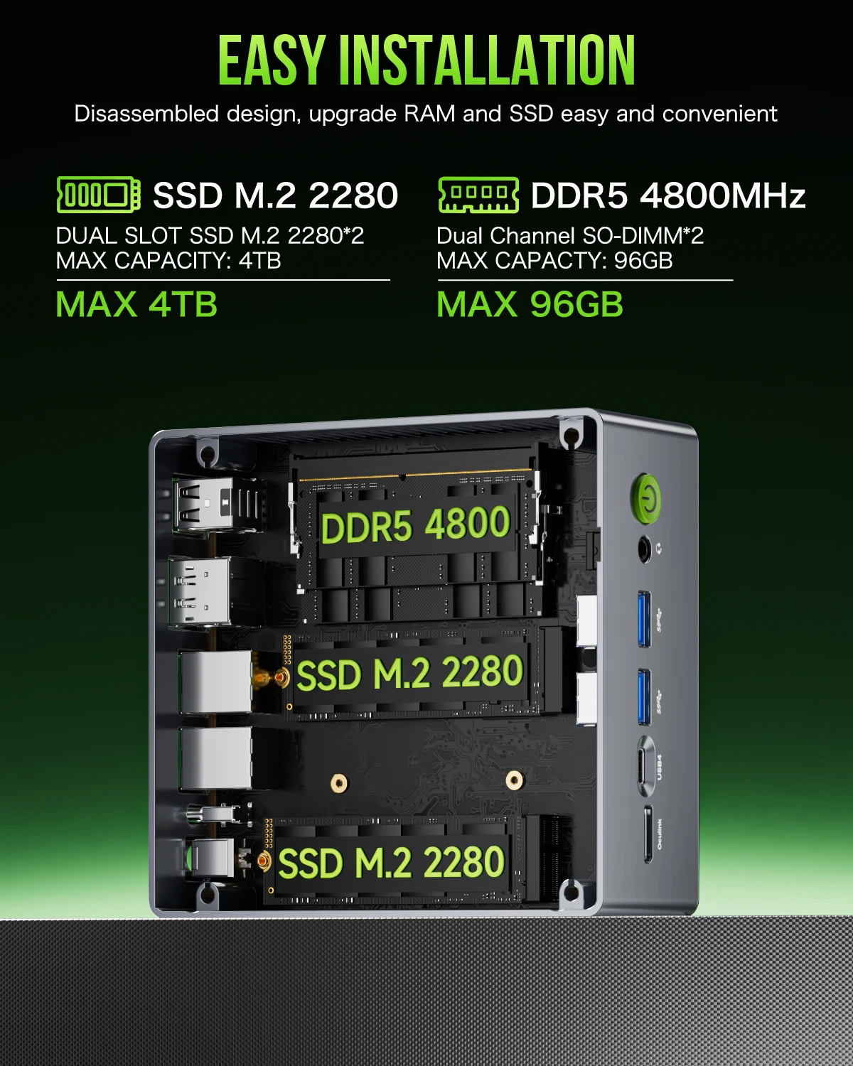 GMKtec Mini Pc M7 AMD Ryzen7 PRO 6850H NUCBOX AMD Radeon™ 680M Window 11 Pro WIFI 6 USBC 4.0
