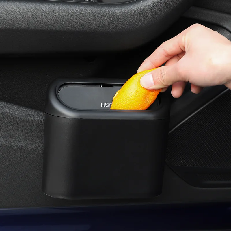 Mini organización de basura para vehículo colgante con tapa, caja de almacenamiento de basura automotriz plegable multifuncional, suministro para coche