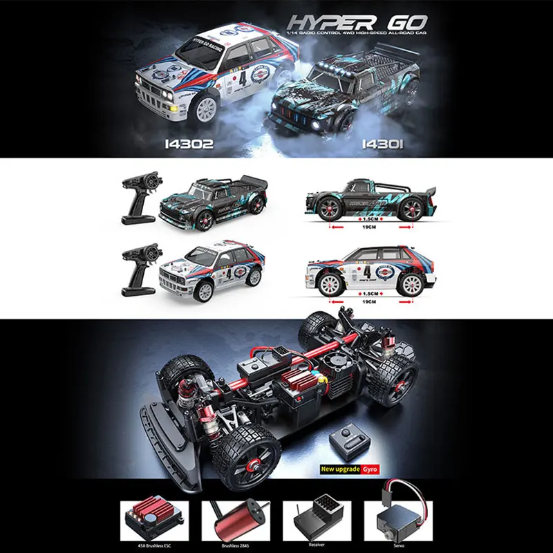 Hyper Go MJX 14301 14302 14303 1/14 4WD voiture RC 65 km/h sans brosse 2.4G voiture télécommandée tout-terrain haute vitesse voitures RC camion jouet