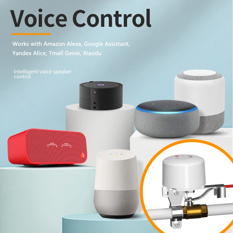 Válvula inteligente de Gas y agua con WiFi, temporizador de Control automático de encendido y apagado, compatible con Alexa y asistente de Google, Tuya, DN15, DN20
