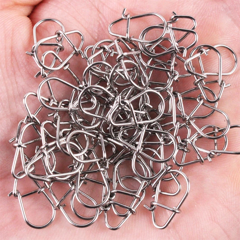 FTK Bộ 50-100 Chiếc 00 #-3 # Câu Cá Đẹp Móc Ốp Pin 304 Thép Không Gỉ Câu Cá nòng Xoay Dụ Cổng Kết Nối Phụ Kiện Pesca