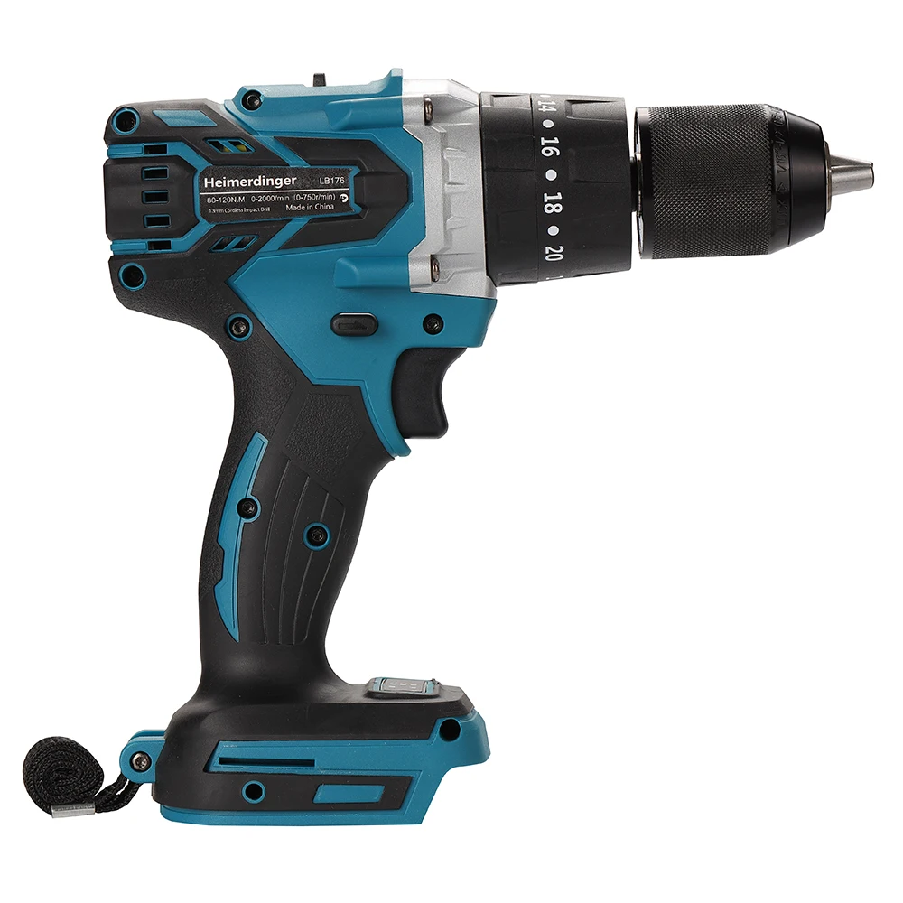 Brushless Cordless Drill, 120Nm Torque Electric Drill for Makita Battery, 1/2" Driver-Drill,2 Variable Speed Drill