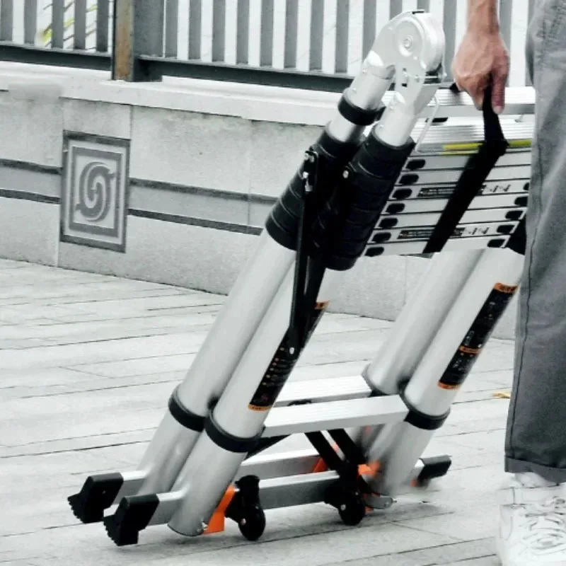 Alloy Telescopic Step Ladder Multi-functional Lifting Engineering Stairs Thickened Herringbone Ladders Folding Stairs