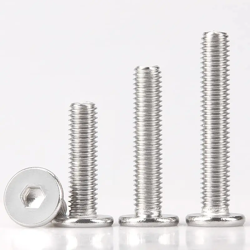M1.6 M2 M2.5 M3 M4 M5 M6 M8 hexágono oblea plana ultrafina tornillo de cabeza Allen A2-70 304 acero inoxidable