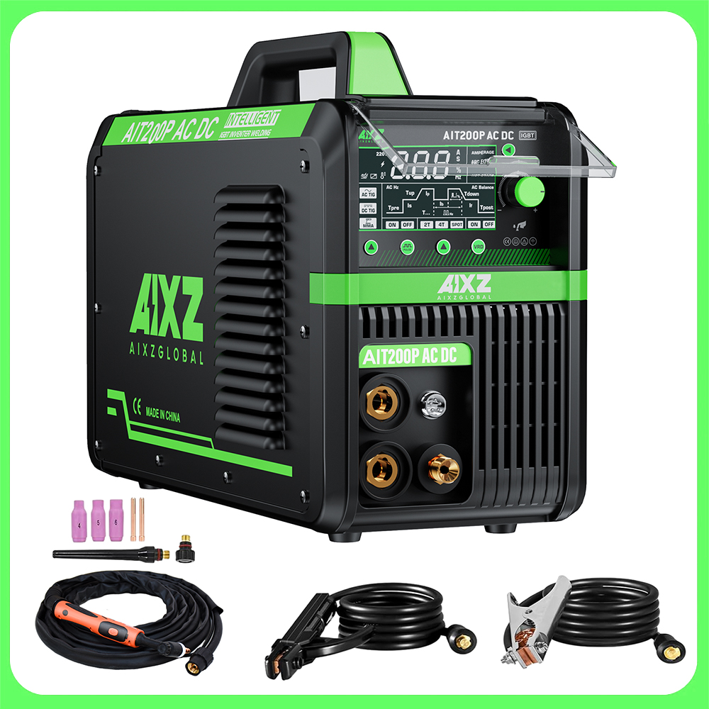 AIXZ 5-in-1-Multifunktionsschweißgerät 200 A HF WIG AC DC Schweißgerät Puls IGBT Inverter ARC Force 2T 4T Aluminiumschweiß AIT200P